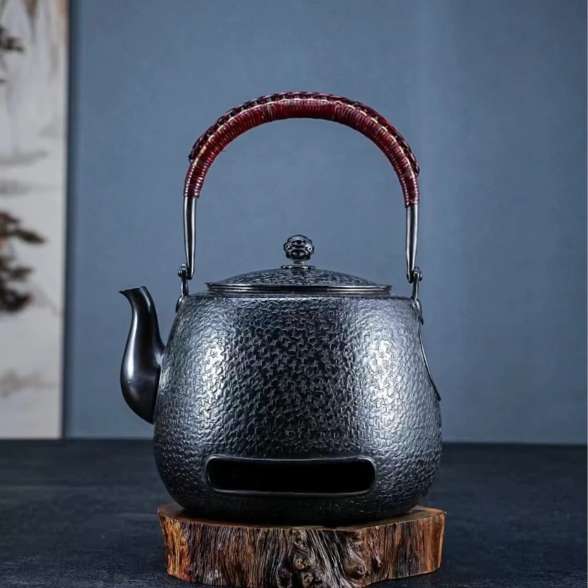 足银999炭体壶围炉煮茶壶茶具户外烧水神器               吧