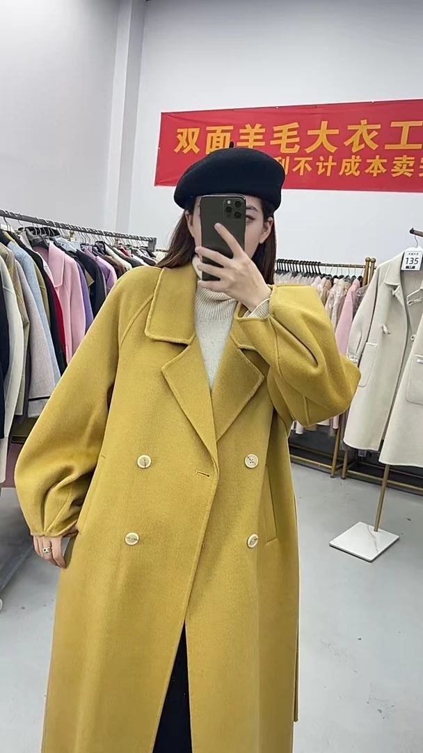 【琳大小姐专属】235秋冬新款韩版长款过膝双面呢羊毛外套