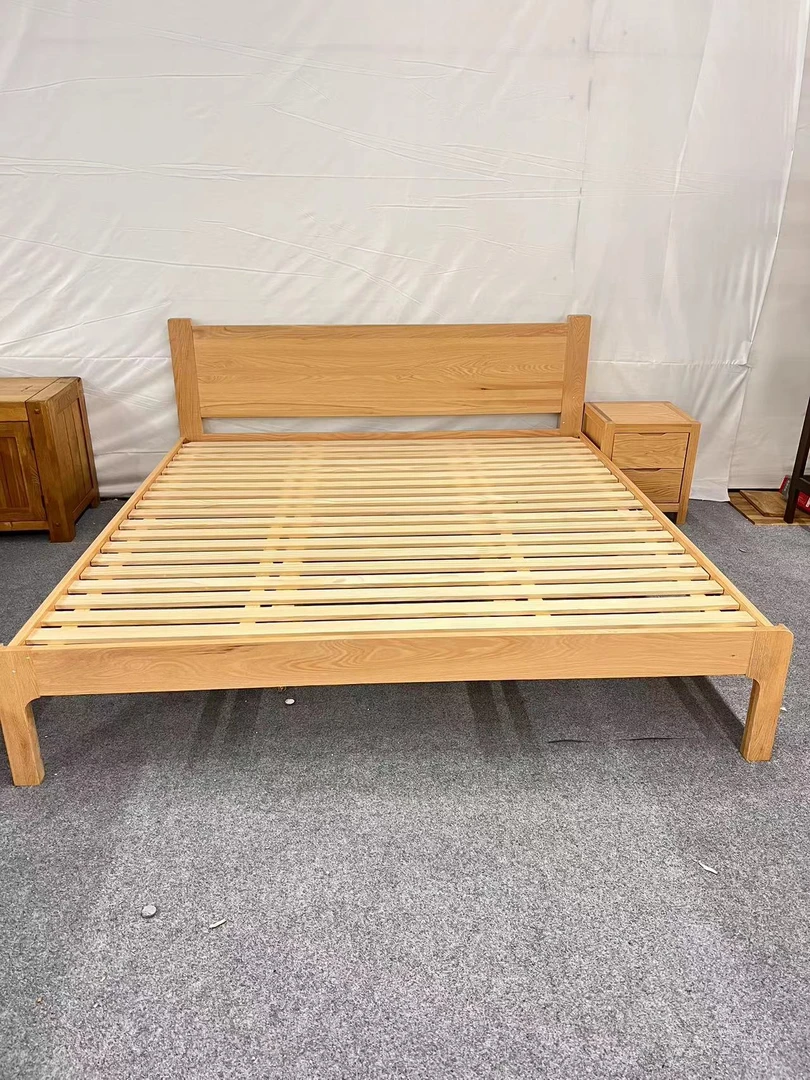 全实木红橡木大板床1米1.2米1.35米1.5米1.8米