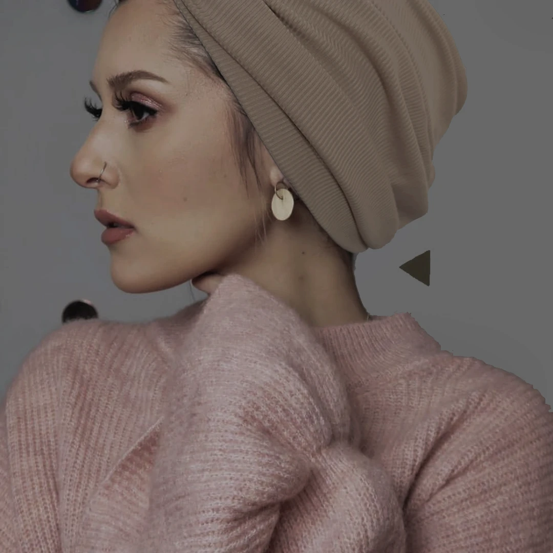 纯棉条纹不勒头光头帽 睡觉帽 女帽 月子帽 瑜伽帽 春夏秋款 洗脸