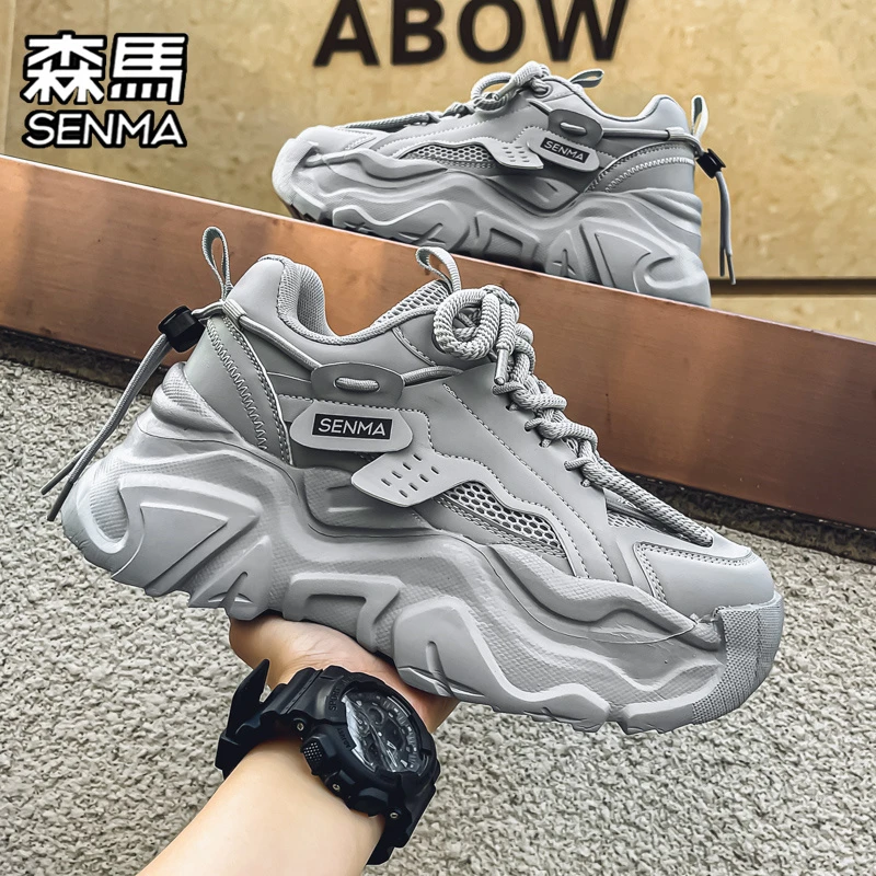 森马男鞋秋冬厚底增高百搭休闲鞋学生软底轻便防滑运动跑步老爹鞋