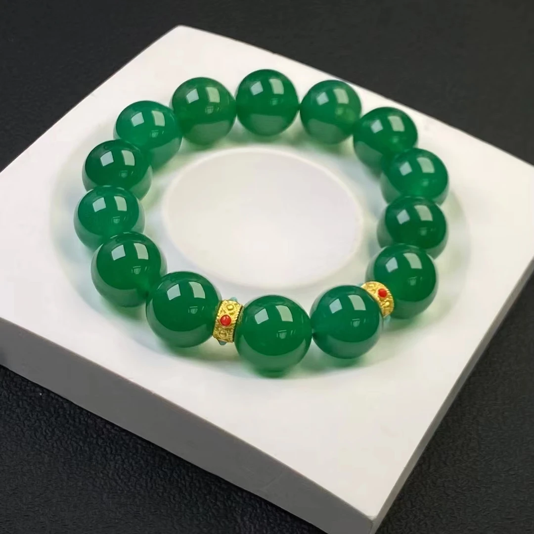 270717/天然玛瑙冰阳绿轻奢手串轻奢大气款 多样性一件发