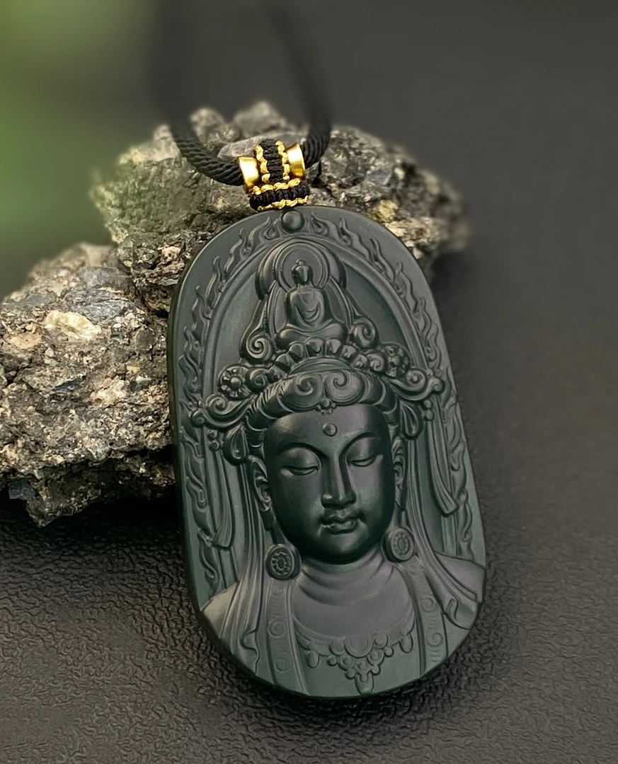 295262/天然和田玉观音头吊坠高端大气挂件 多样性一件发