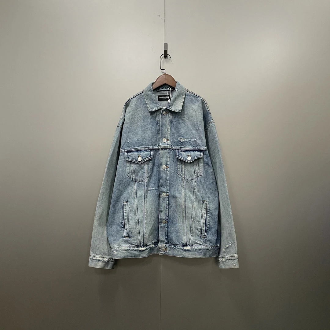 Balenciaga 巴黎世家 Barcode 破坏牛仔外套 XS码/98新/公价1130