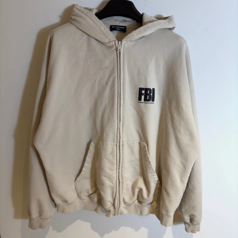 巴黎世家 balenciaga fbi 拉链卫衣 / 2码 / 小污渍 / 公价8800
