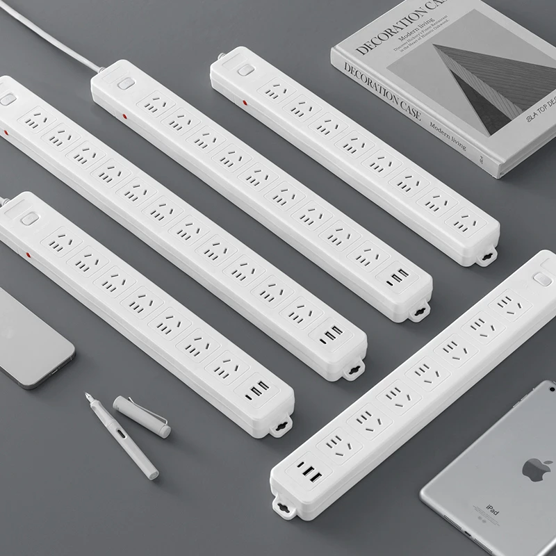 铜线大功率保护多功能排插多孔位带USB接线板一体式插座办公家用