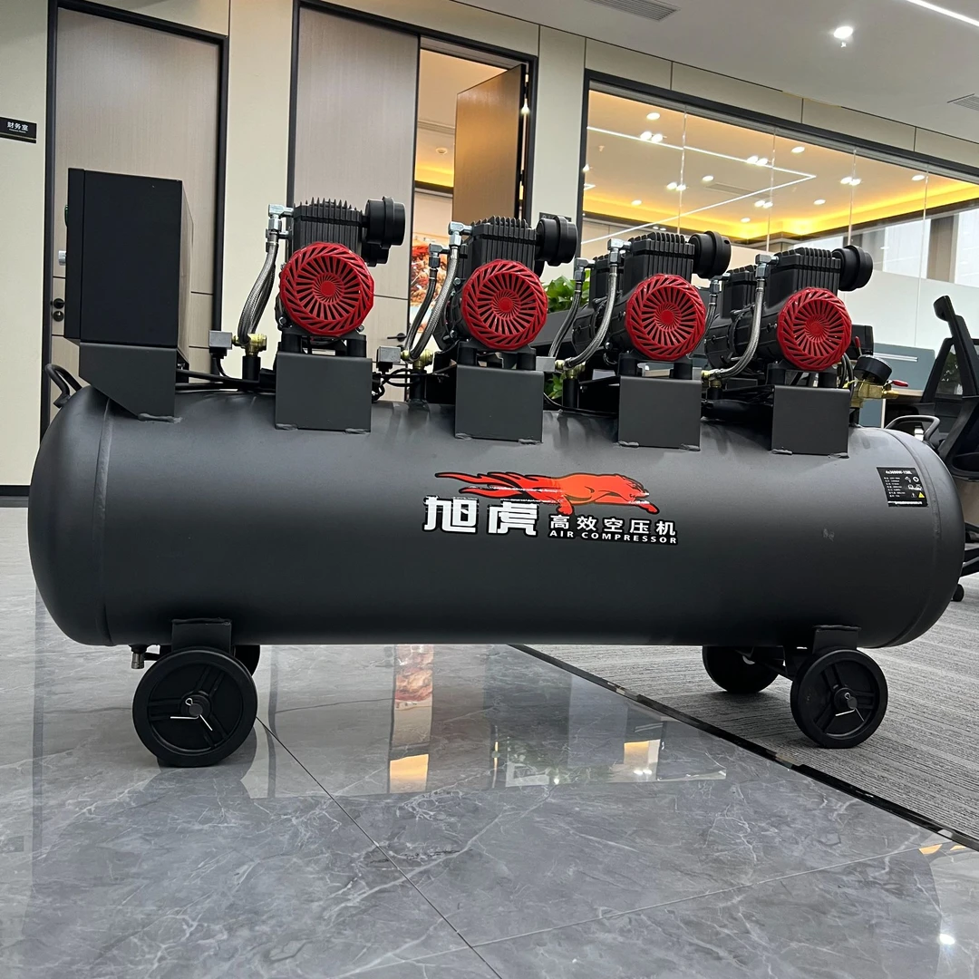 旭虎4X1680W-120L无油空压机工业级气泵220V木工喷漆空气压缩机