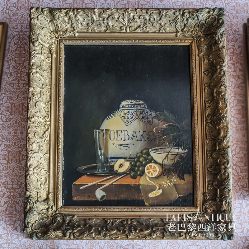 老巴黎｜西洋古董油画 法国复古vintage木板油画