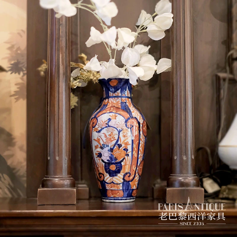 老巴黎｜西洋古董瓷器 日式中古回流彩绘瓷瓶花瓶