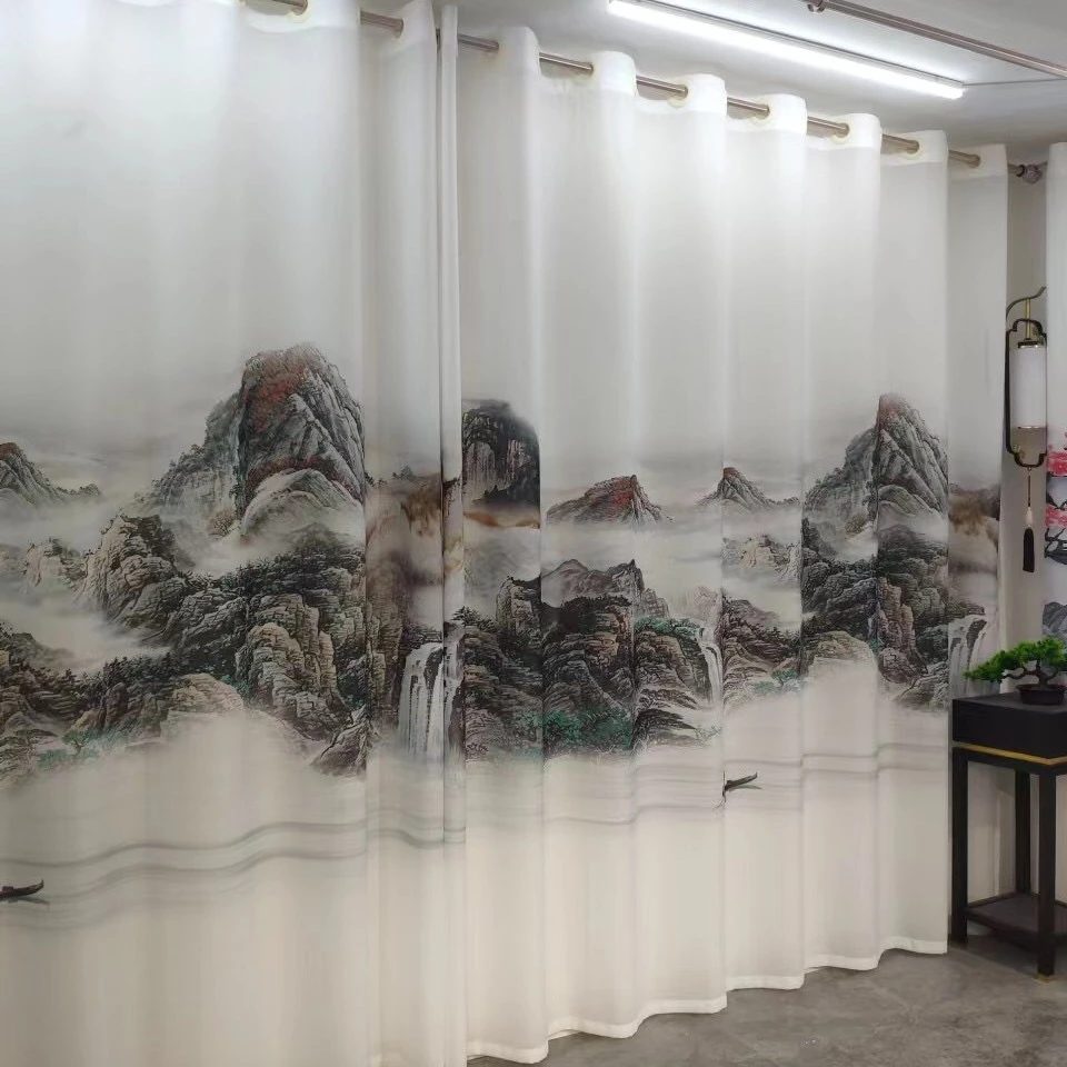 鸿运当头、高端窗纱两片对开,透光不透人