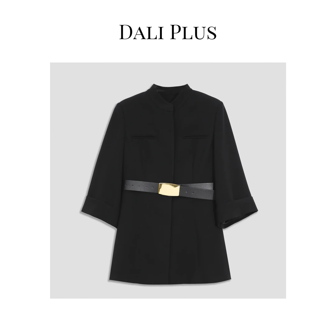 DALI PLUS高奢线 极简挺廓剪裁中长款精纺YANG毛立领外套 热力感