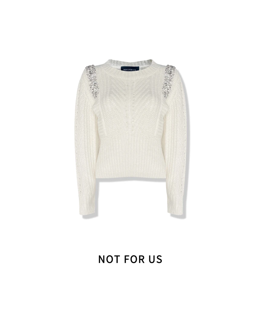 NOT FOR US 挂脖钉珠针织衫