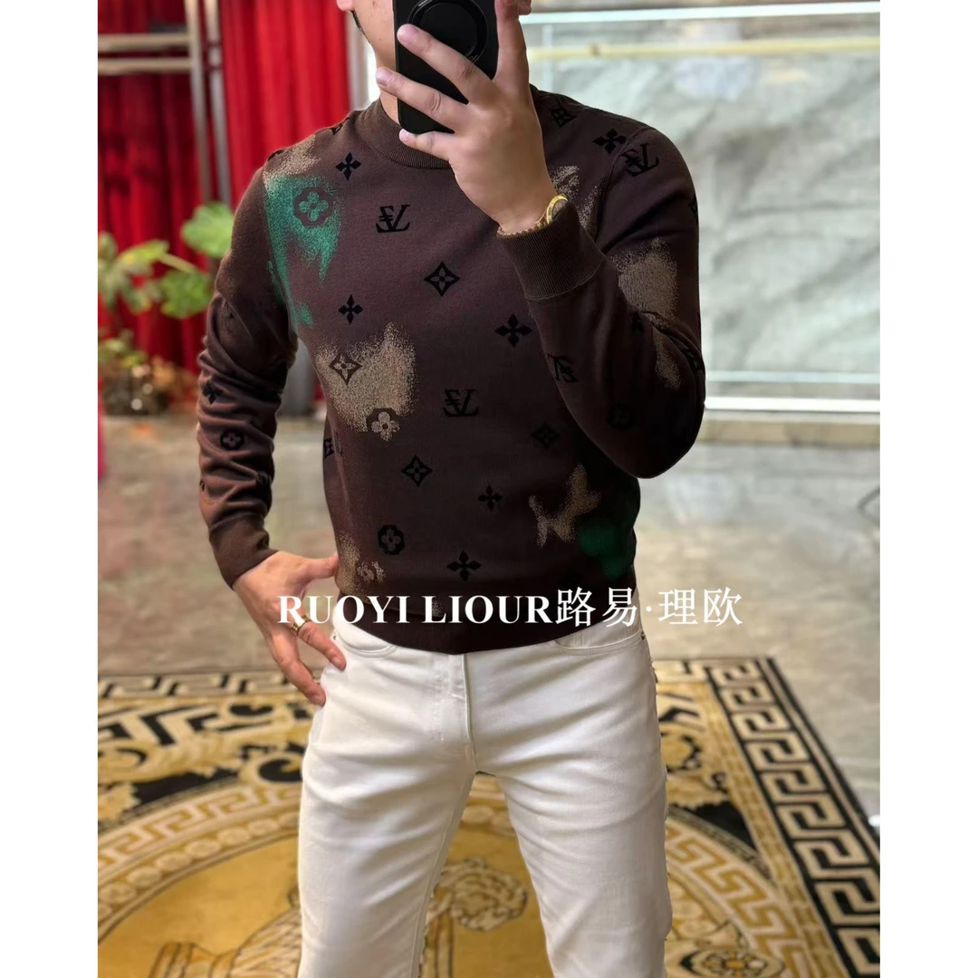 【路易理欧】欧货潮流轻奢字母时尚秋冬休闲针织衫00951