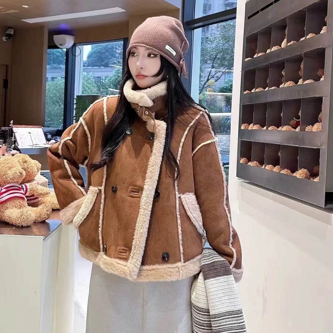 时尚皮毛一体外套