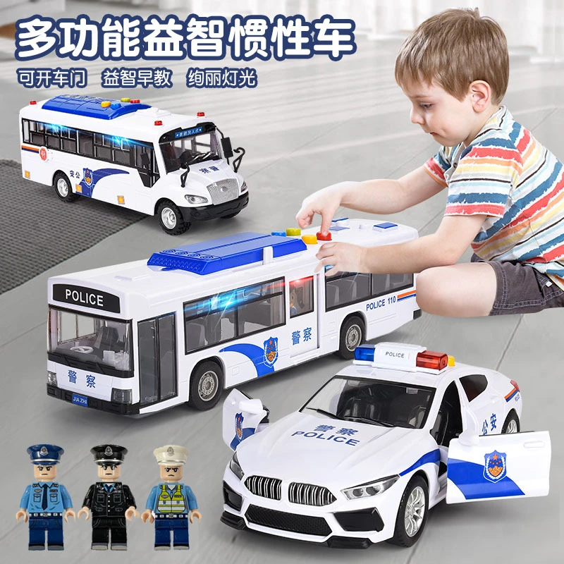 警车玩具110男孩声光车模惯性车儿童玩具车救护车警车音乐讲故事