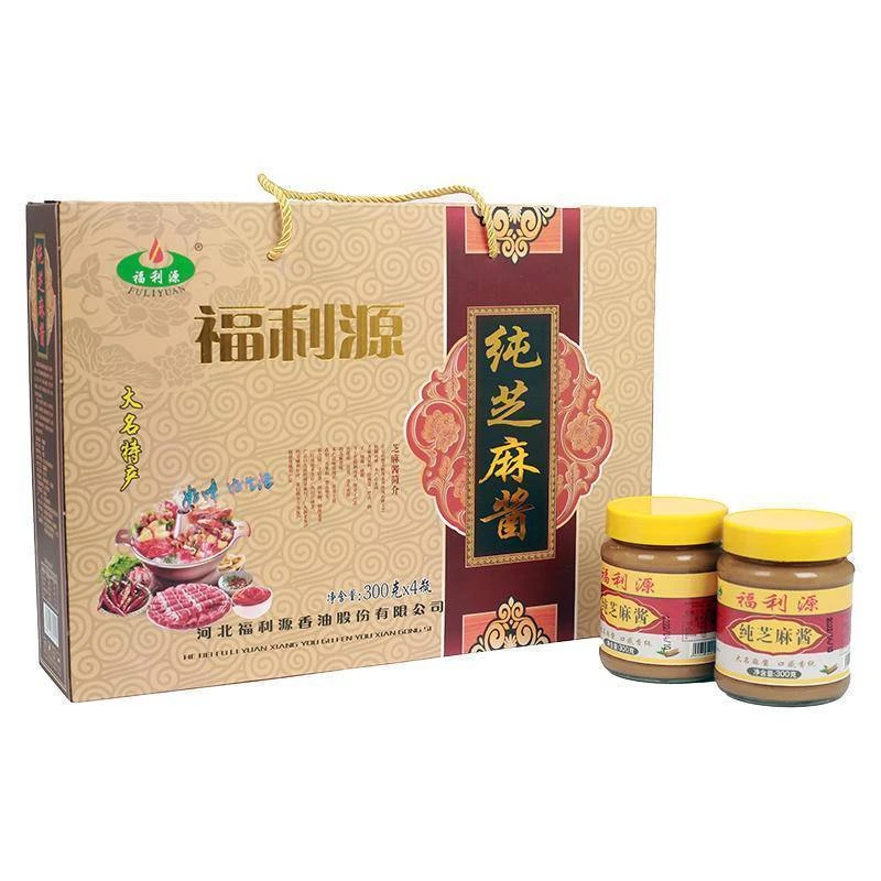 大名县福利源纯芝麻酱300克*4瓶/箱精美礼盒装