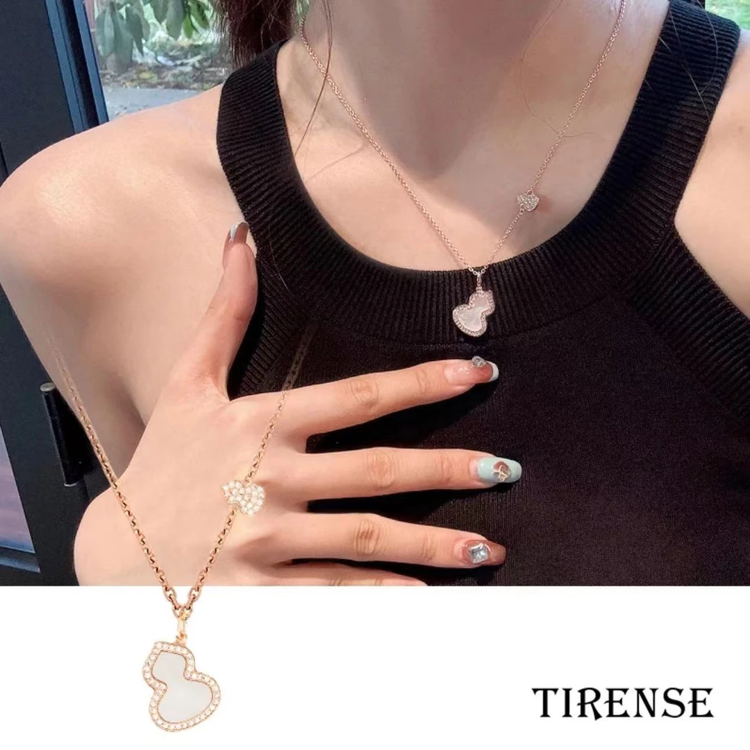 铜合金项链 高定白色葫芦项链 轻奢气质百搭项链