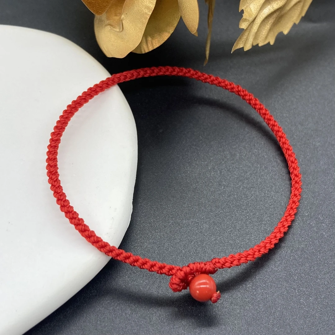 非金属布艺手链 纯手工编织红绳男士女士定制款简约时尚情侣手链
