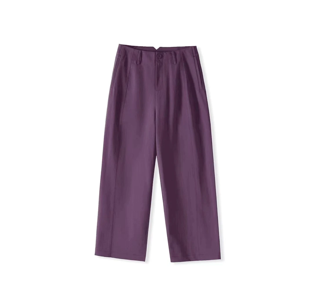 【送腰带】超钛棉小V腰立裁中缝线九分裤l时尚百搭休闲裤X2D22218