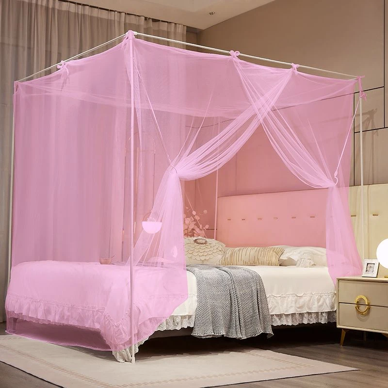 加密防蚊老式家用蚊帐卧室加高双人床传统方顶帐篷单开门带绑绳