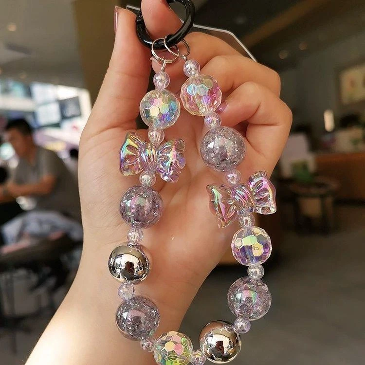 ins风网红同款手机链条手工串珠水晶珠手腕挂饰手链女手机壳配饰