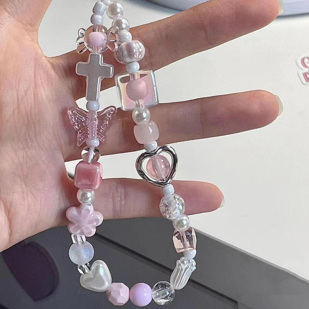 甜酷辣妹手链适用手机挂链手机挂绳挂饰可爱女韩版手链手绳钥匙扣