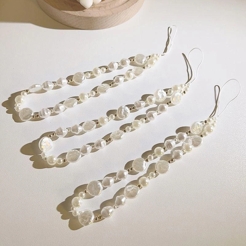 巴洛克不规则异形珍珠手链条高级感手机壳挂链配饰便携手机链条ns