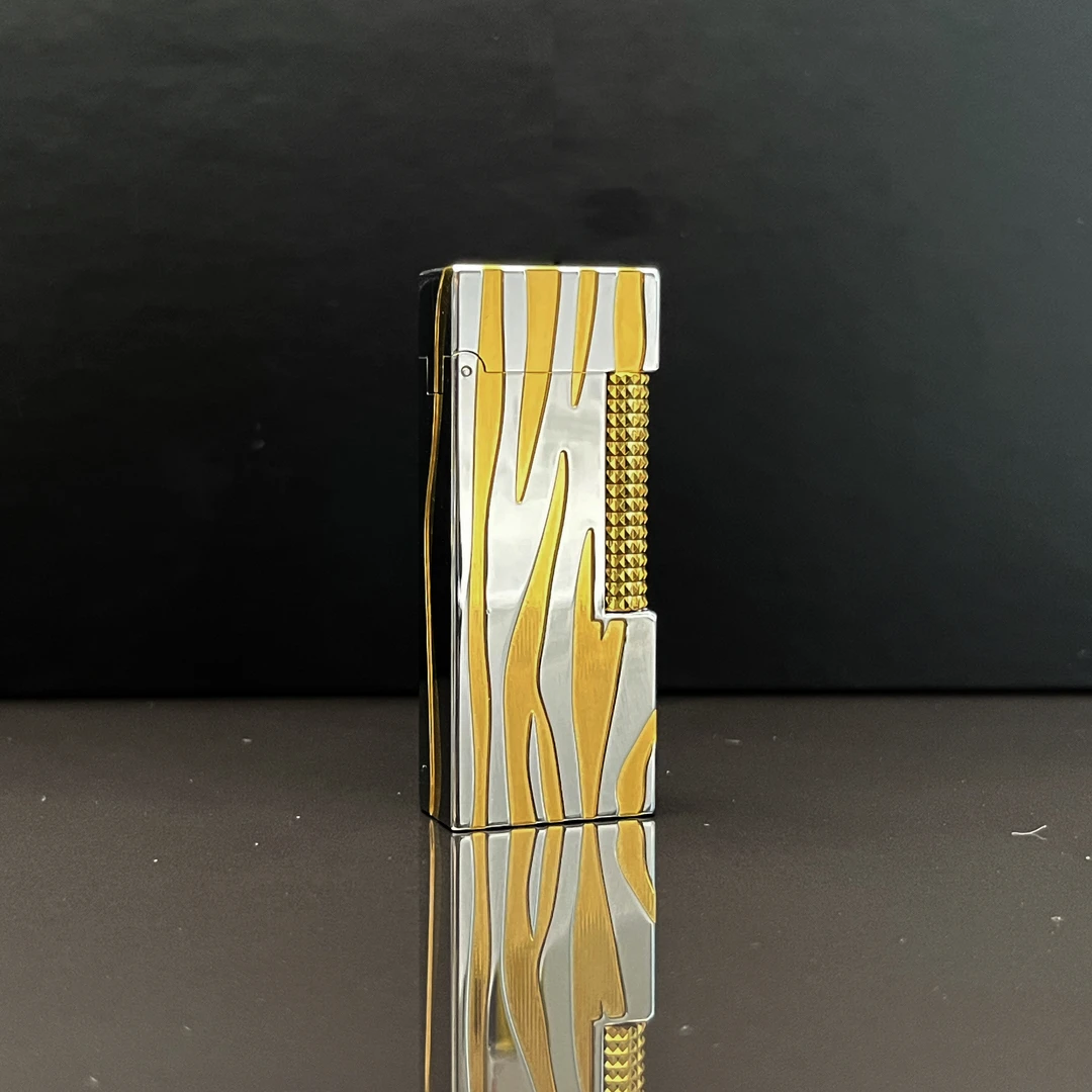 calories卡路 窄机侧滑黄铜电镀充气打火机 上善若水 裸机无礼盒
