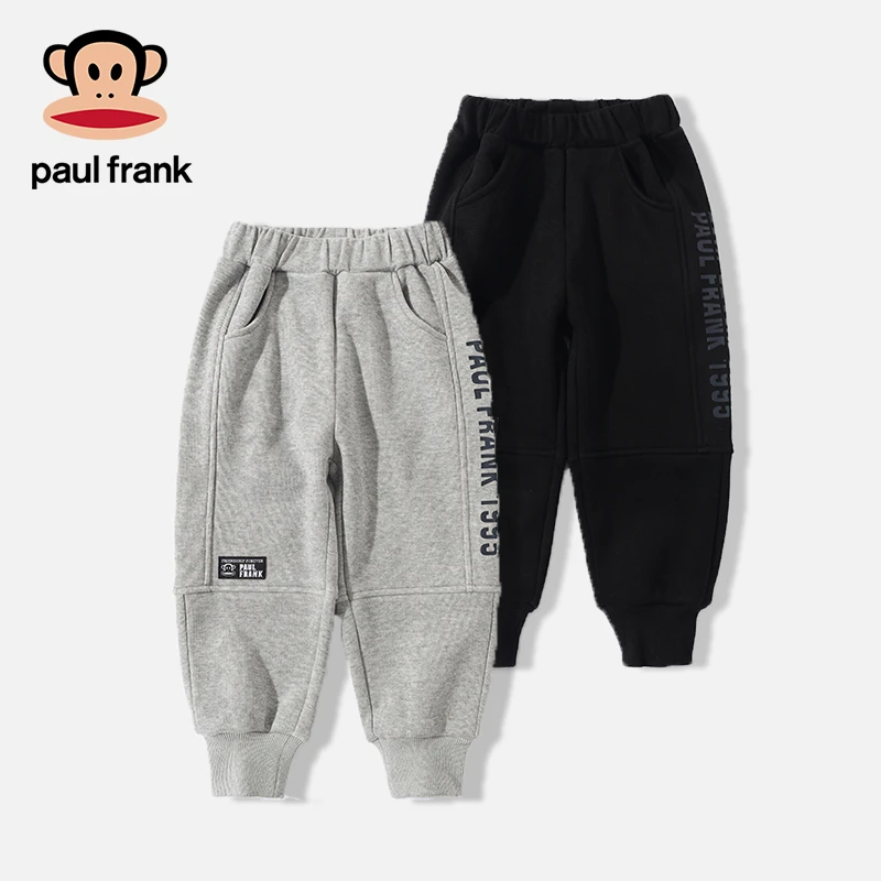 paul frank/大嘴猴2022冬季新款裤子中大童加绒保暖针织长裤CF033