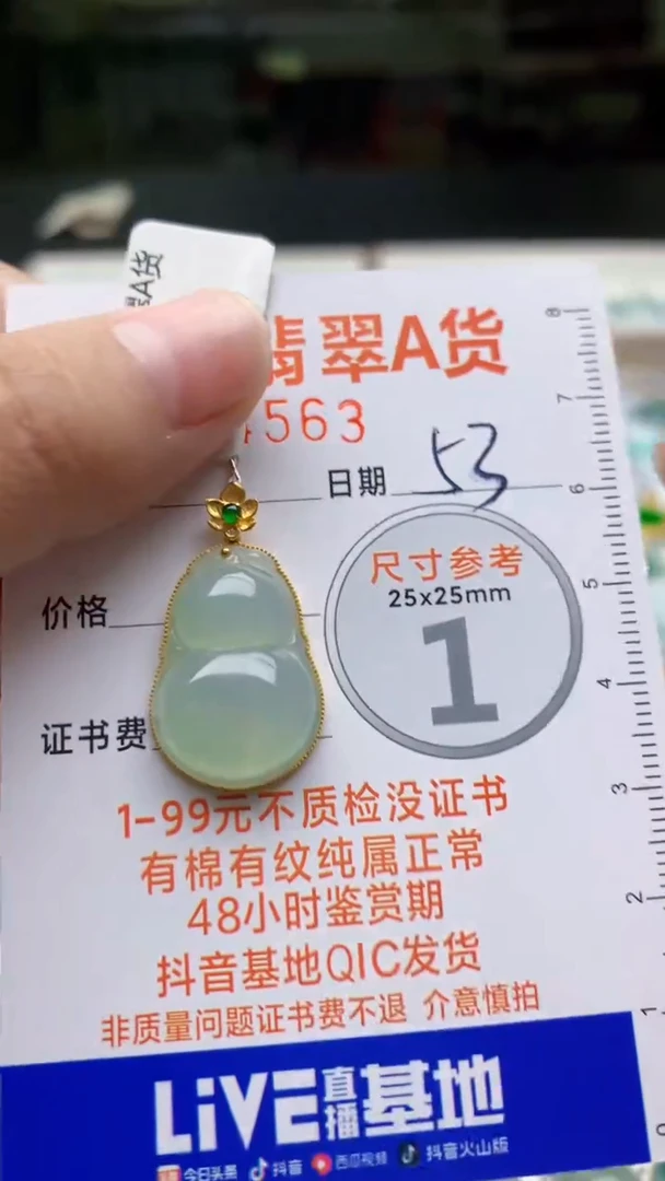 【闪购商品】翡翠颈饰18K金镶嵌天然缅甸A货翡翠54