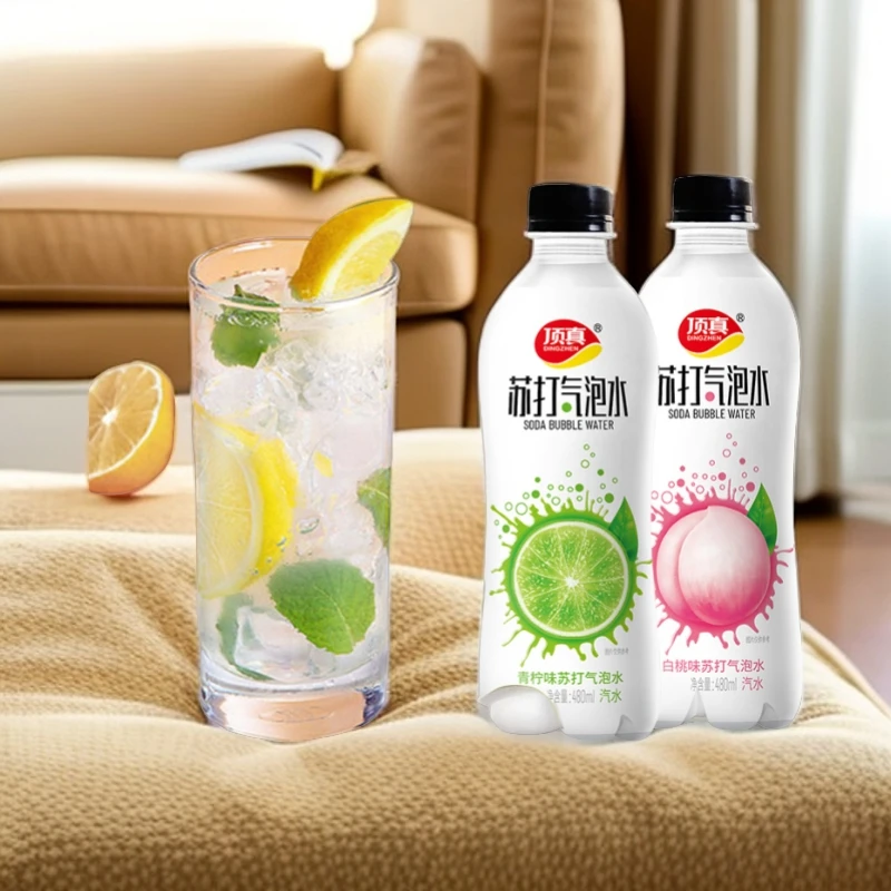顶真白桃味青柠味苏打气泡水480ml*5瓶碳水组合悦享能量口味美味