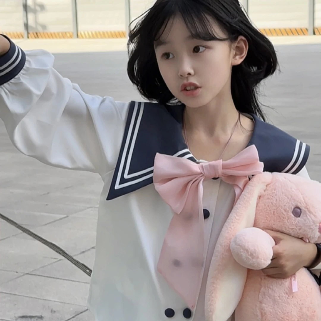 【格格粉专属】解锁游戏新皮肤JK亲子套装女童甜美百褶裙套制服长袖