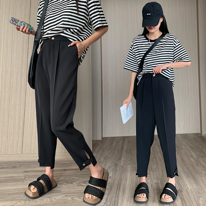 【小曹大码】粗胯宽百搭显瘦微胖MM春秋西装显瘦烟管裤-QGQY7170