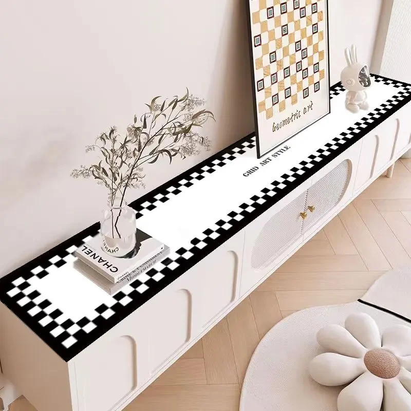 皮革桌垫防水防油电视柜桌布轻奢高级感鞋柜餐边柜垫子台面保护垫