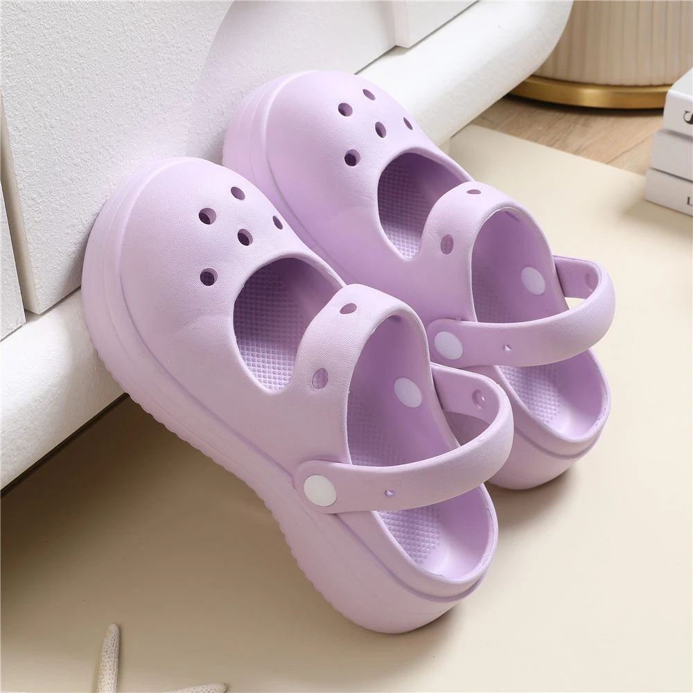 包头拖鞋女夏季2023新款外穿厚底洞洞鞋防滑踩屎感网红沙滩凉鞋潮