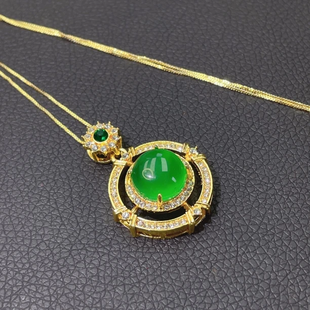 【镇店收藏 正品保障】254百搭气质绿吊坠项链女