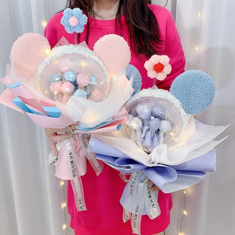 六一儿童节送女生小朋友孩子diy材料包花束网红波波球棒棒糖花束