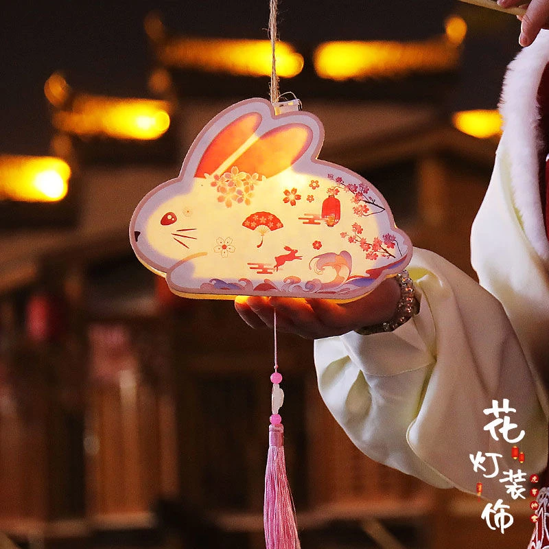 2023兔年灯笼儿童diy手工制作材料包春节过新年元旦手提兔子灯笼