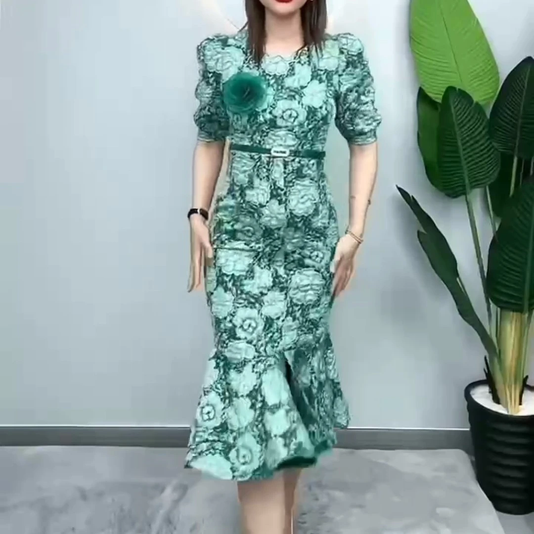 春秋新款优雅修身连衣裙