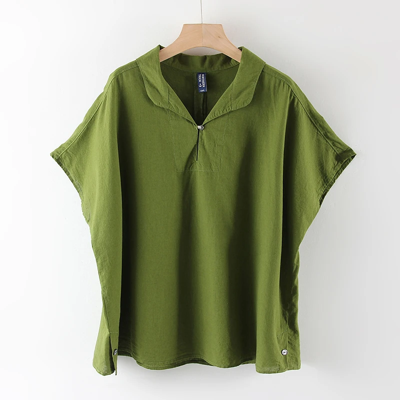 【云目悠悠】夏季时尚休闲女士气质小众棉麻薄款衬衫-2024559