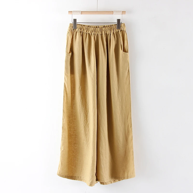 【云目悠悠】重磅汉麻夏季休闲设计师款垂感阔腿裤-2024479