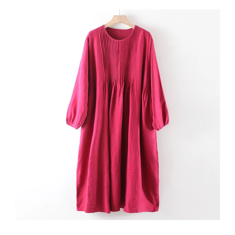 【云目悠悠】汉麻夏季时尚宽松原创设计女士连衣裙-2024222