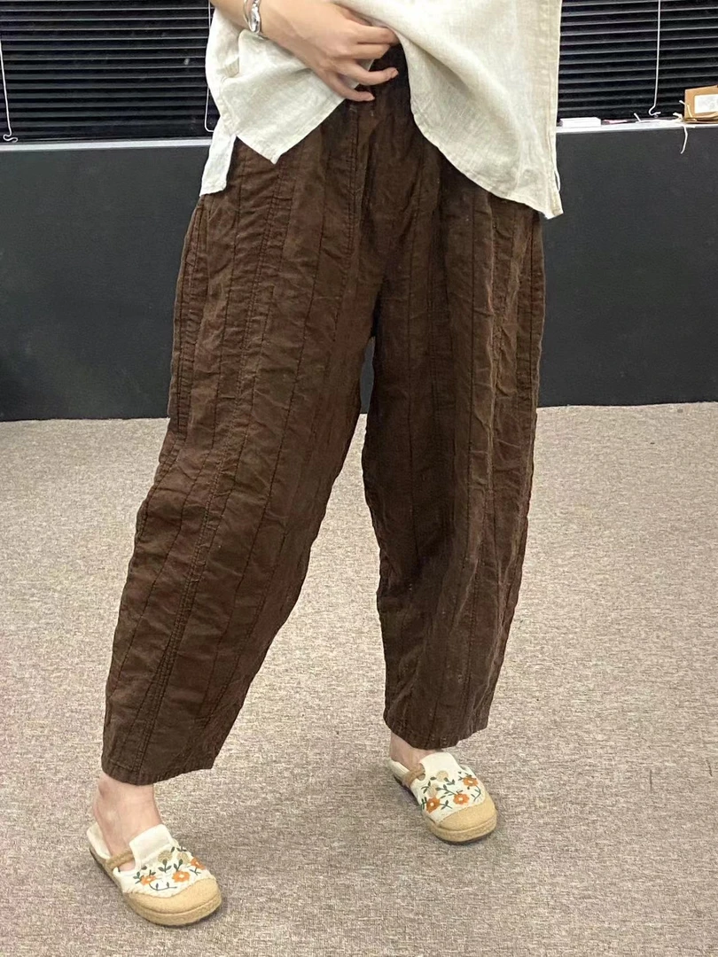 【云目悠悠】重磅汉麻休闲百搭时尚显瘦女士老爹裤-2024899