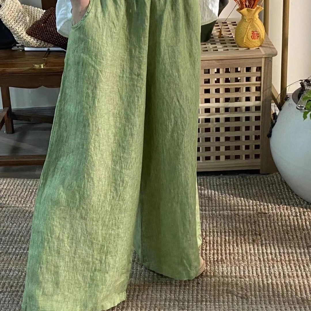 【云目悠悠】秋季汉麻时尚休闲垂感显瘦女士阔腿裤-2024741