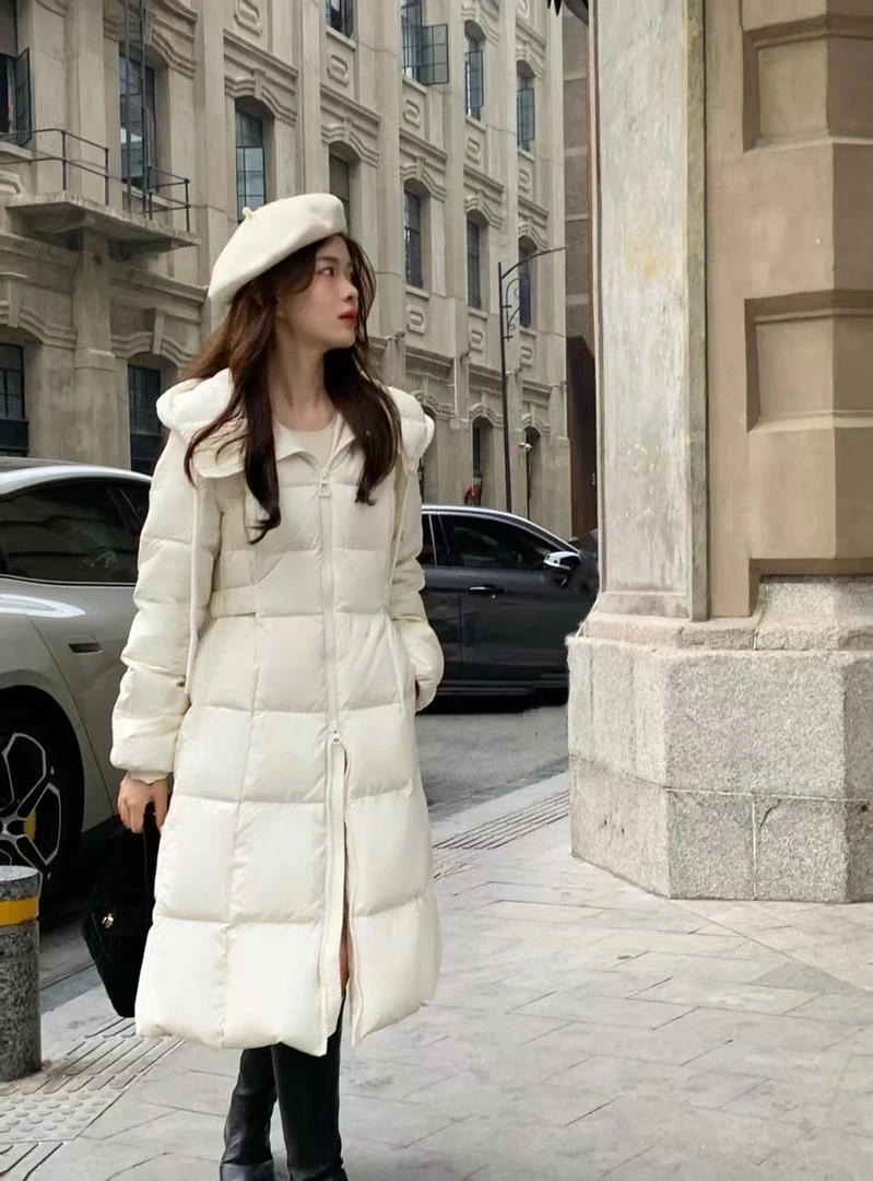时尚休闲淑女系连帽羽绒服百搭长款羽绒服    Yxc99801-a长款