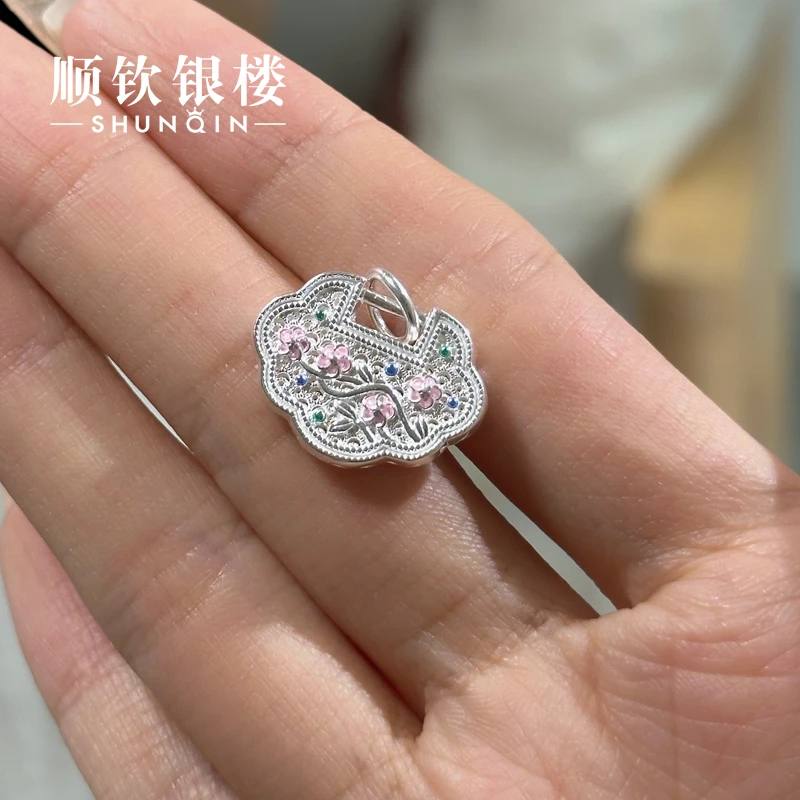 顺钦银楼 吊坠足银 【拂影吊坠】足银999.9精致时尚灵动银吊坠