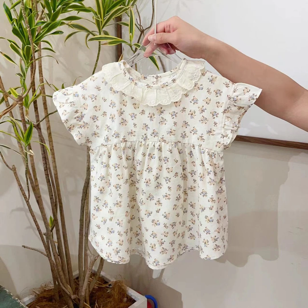 【云朵小葵】女童碎花满印公主袖娃娃衫28109