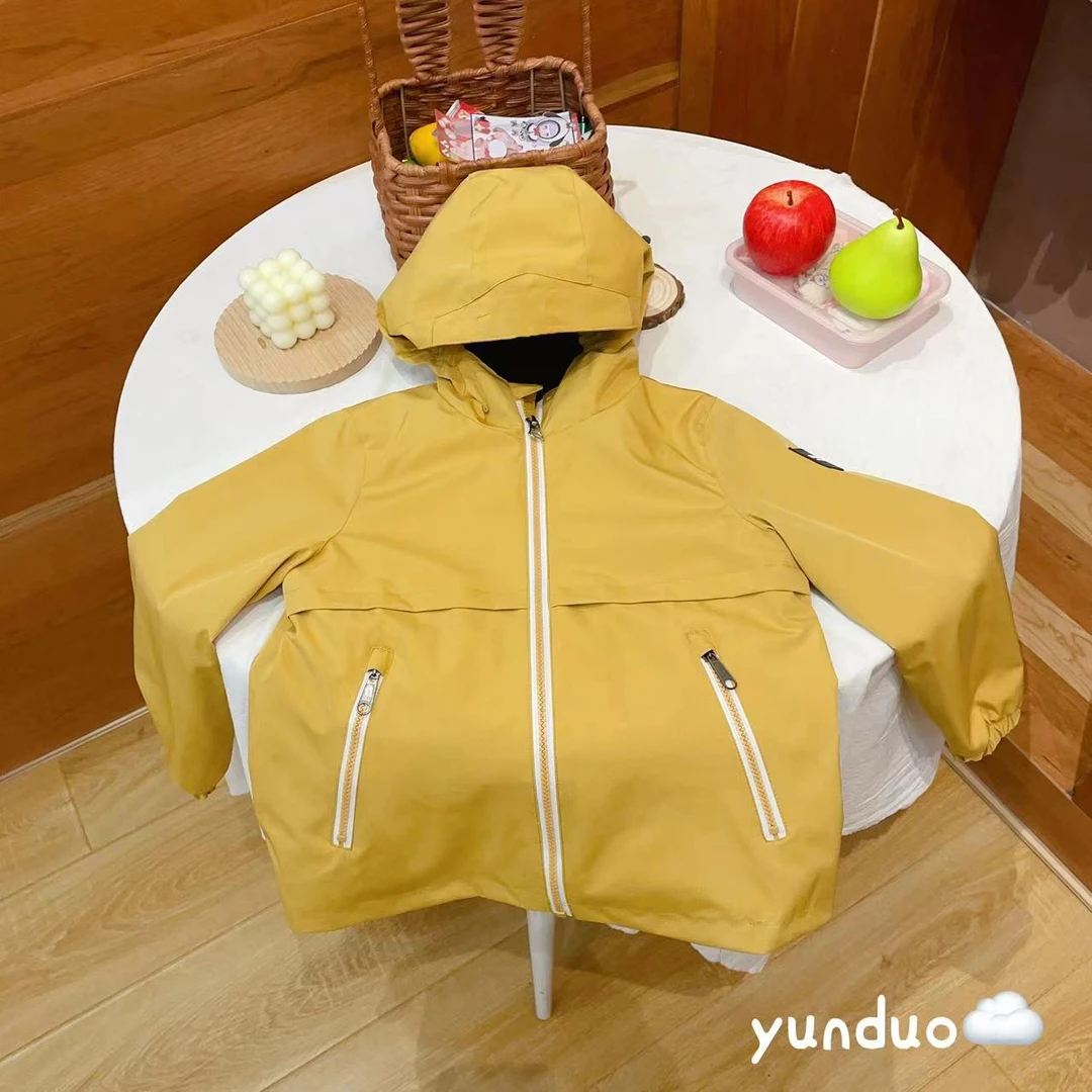【原法D】儿童纯色连帽洋气冲锋衣