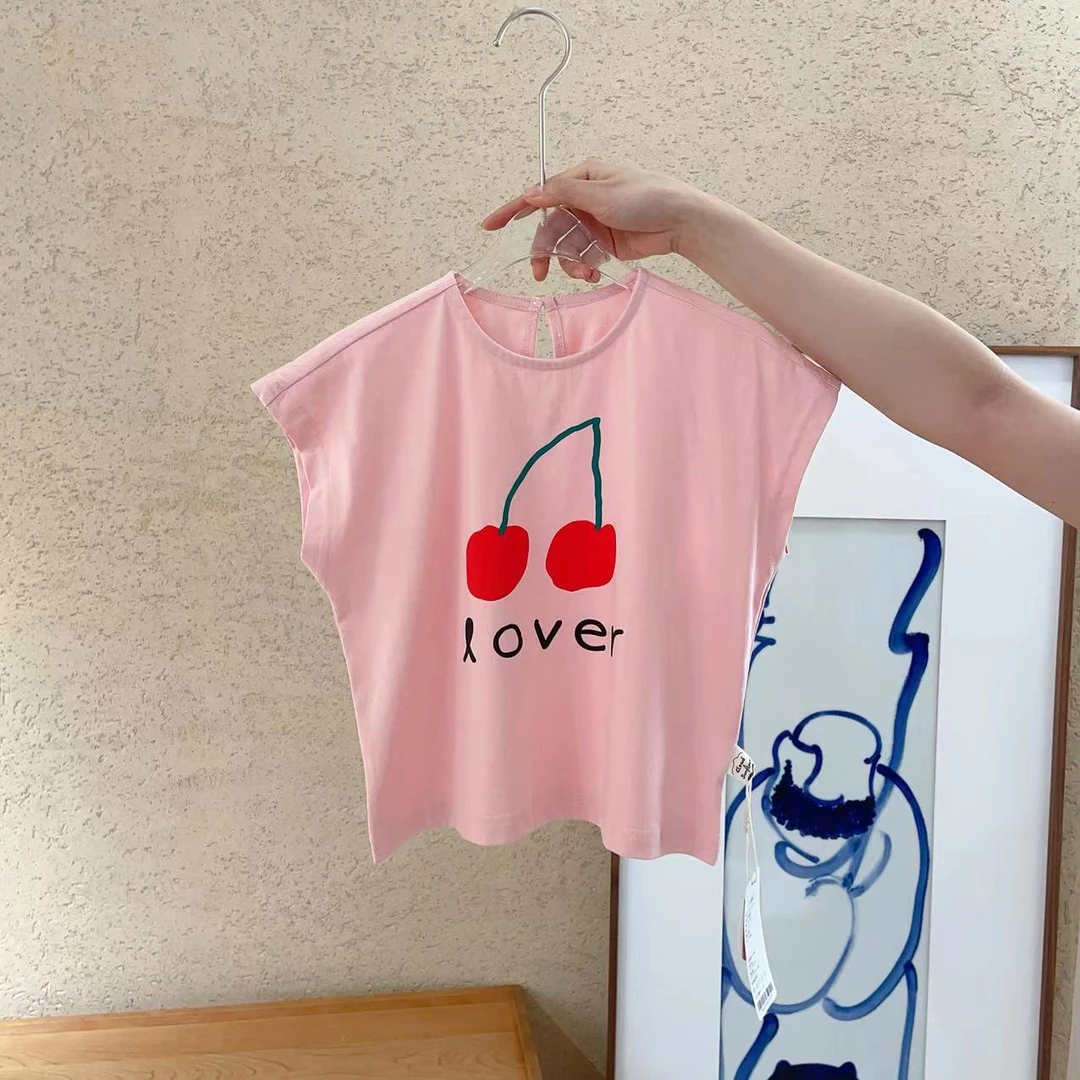 【云朵小葵】女童纯色樱桃简约百搭时尚休闲T恤232013