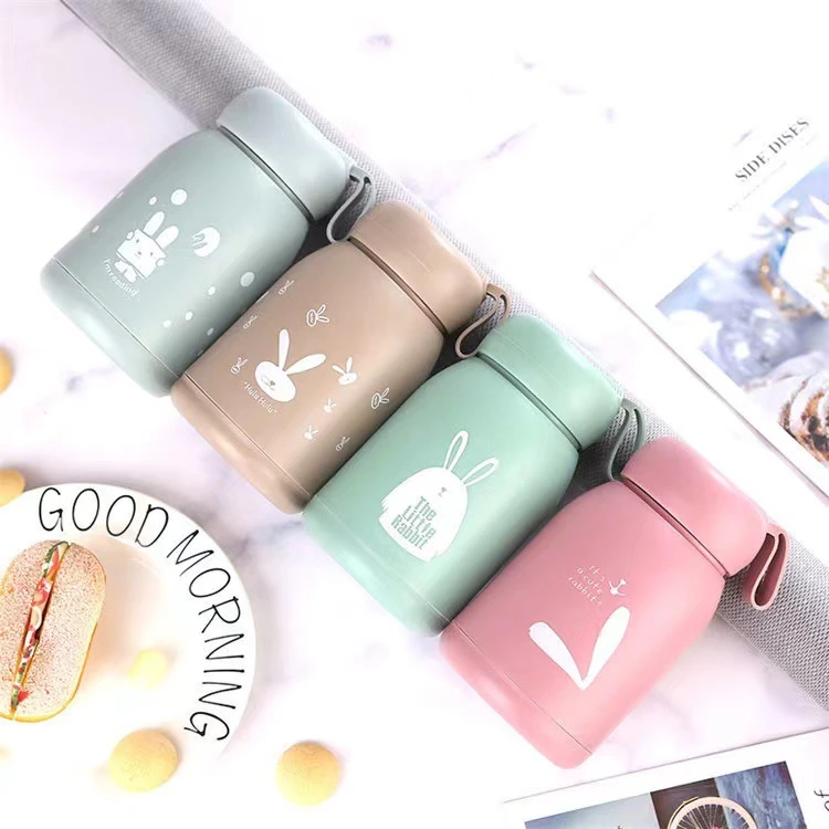 可爱萌萌兔超萌创意高颜值卡通水杯 萌萌兔水杯双层隔热杯暖手杯